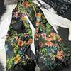 Yellow 100% Silk Long Scarf Hijab Female Summer Jungle Design Beach Shawls Fall Winter Mulberry Silk Scarfs Blue,Sky Blue