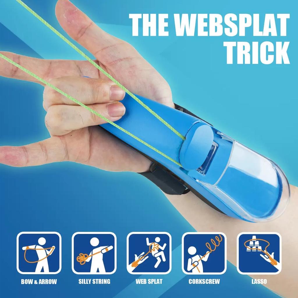 Automatischer Einzug Spinnenseide Handgelenk-Launcher, Leuchtender Schnur-Schießer USB-Aufladung Cosplay-Spielzeug