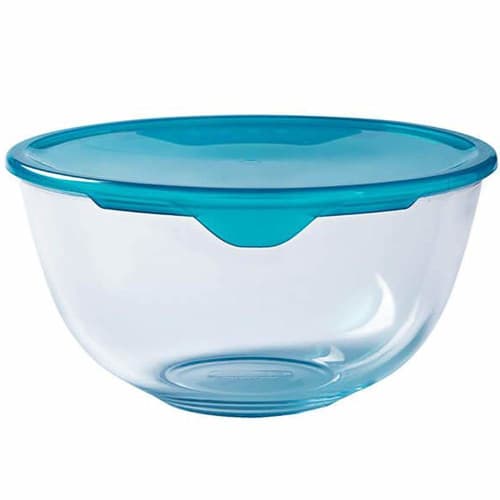 Synergy Trading PYREX Heat-Resistant Glass Bowl with Lid, Microwave-Safe, Clear, 2.0L (PRX0007)