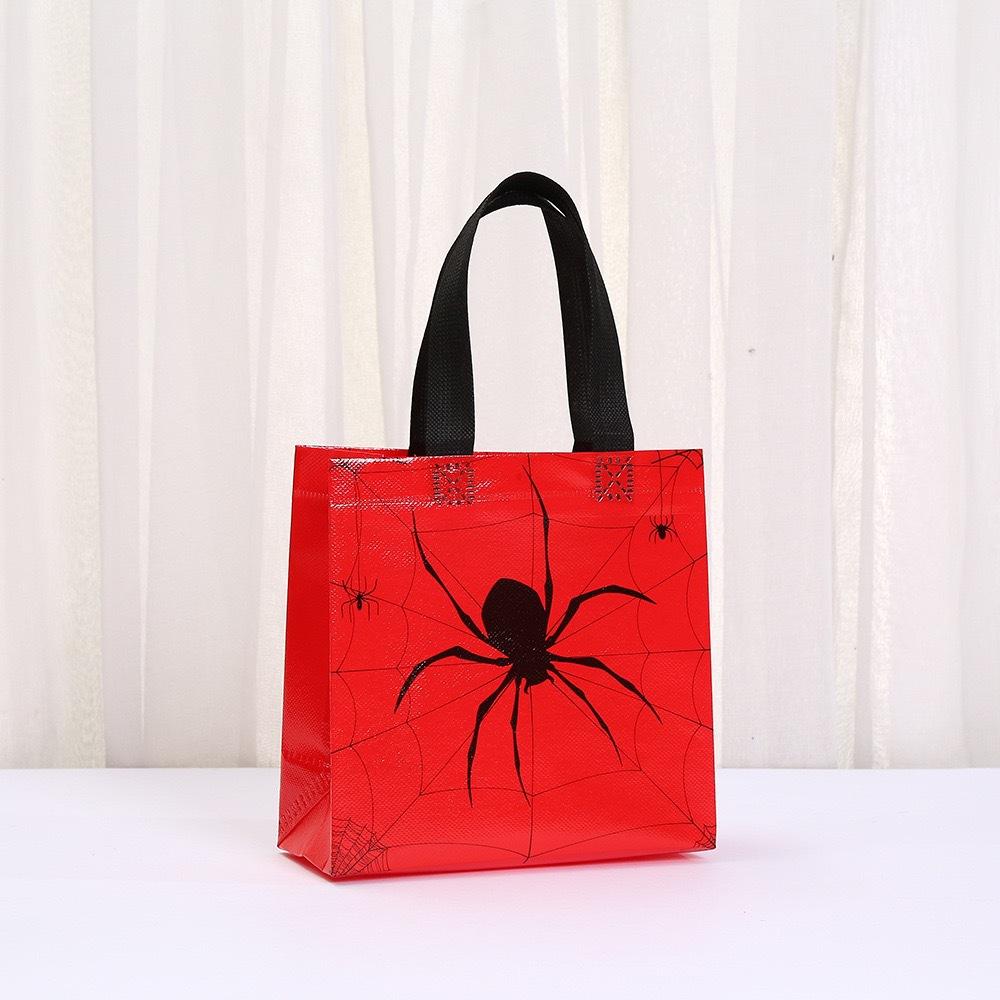 StoBag Halloween Spider Non Woven Tote Bags Reusable Gift Bags for Trick or Treat Party Favors Candy Classroom Goodie Bags