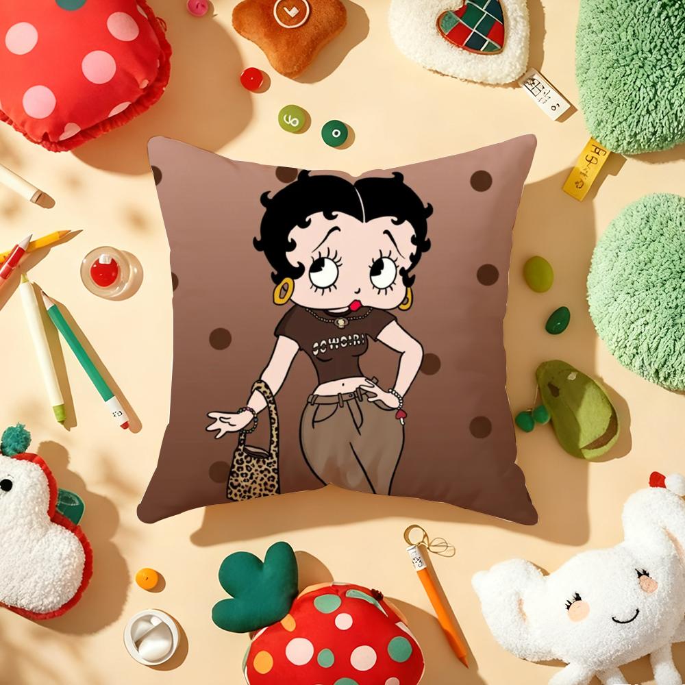 B-Bettys-Cute-B-Boops Pillow Case Plush Fabric Soft Double-Sided Printed Sofa Warm Winter Home Gift Cushion Cover