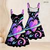 Women Plus Size Spaghetti Strap Off Shoulder Dress Elegant Wine Glass Golden Marble Leaf Art Print Swing Dress