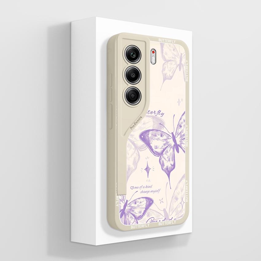 Coques For Tecno Camon 40 Pro 5G Cover Cases Fashion Graceful Flowers Patterns Smooth Liquid Silicone Anti Fall Protective Shell