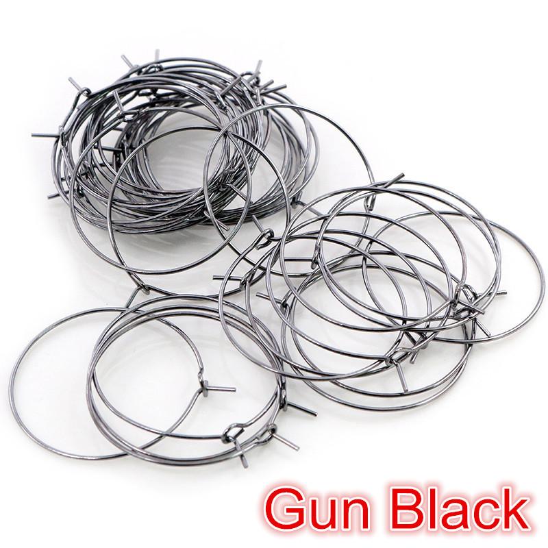 20-35mm Nine Character Earring Ring Ear Coil Iron Plated Round Wine Glass Earring Ring 100pcs/lot DIY Bead Earring Accessories
