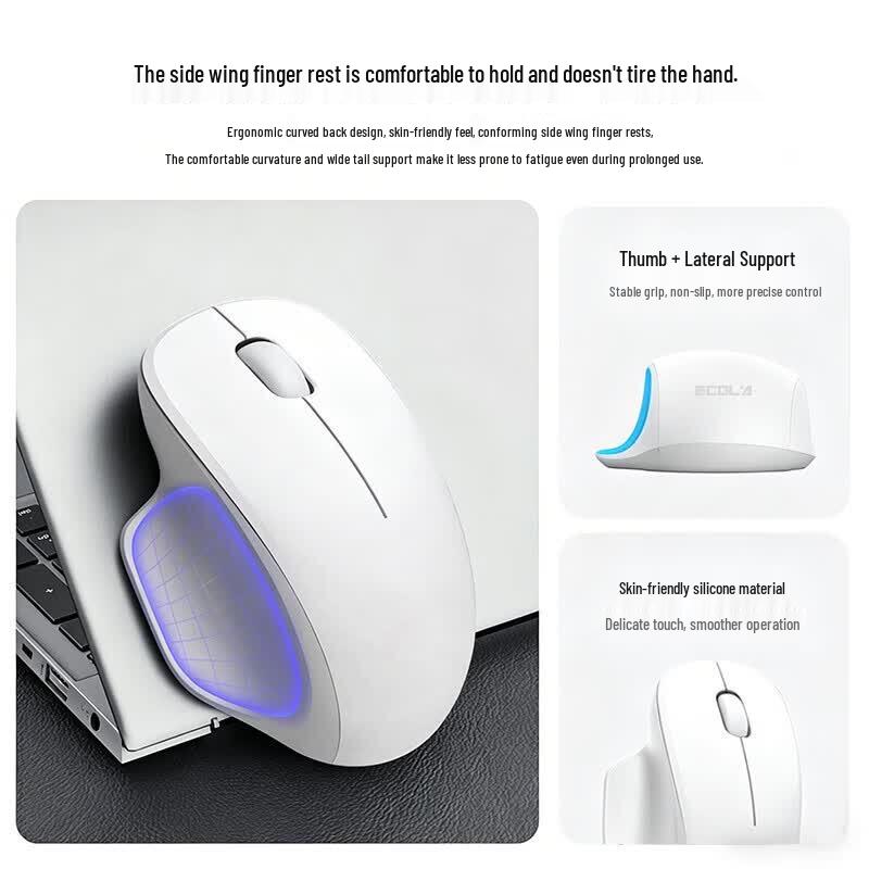 Ecolai M02BK Ergonomic Wireless Office Mouse