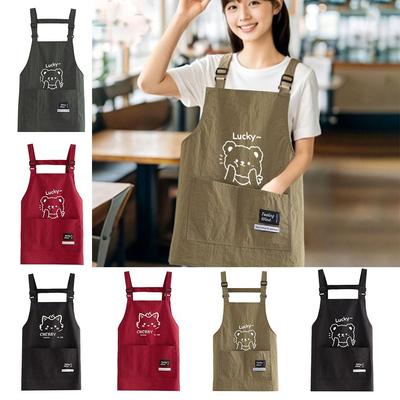 Portable Cartoon Kitchen Apron Anti-fouling Waterproof Chef Apron Sleeveless Breathable Cooking Smock for Home Kitchen