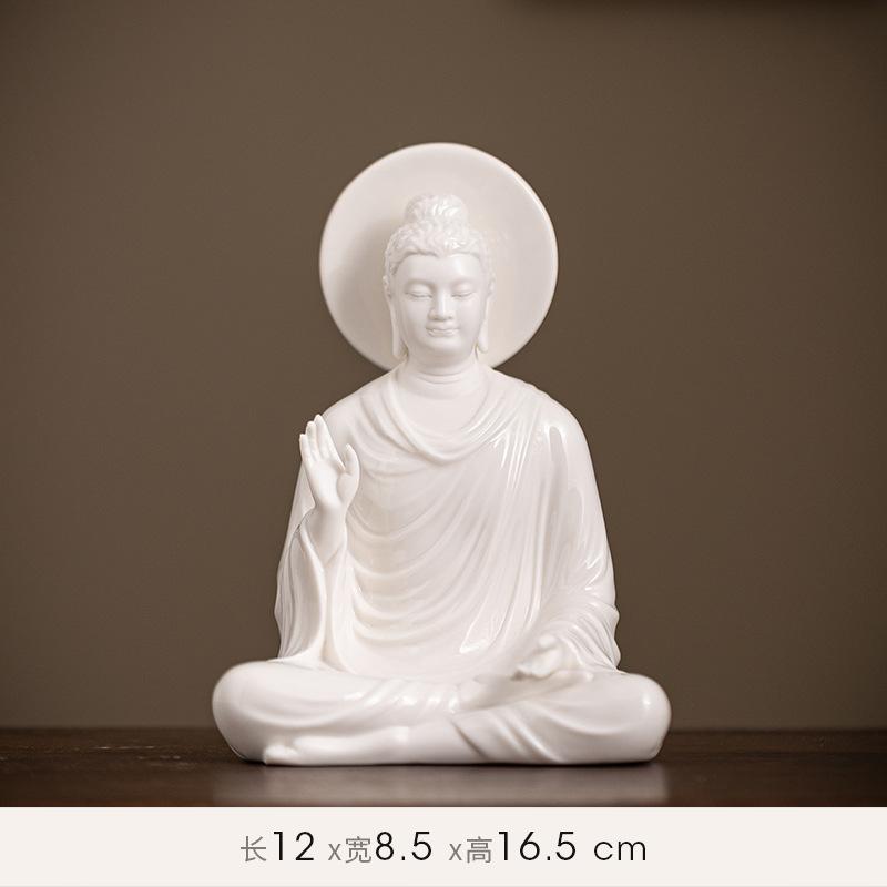 Buddha Statue Tathagata Buddha Figure Sakyamuni Large Buddha Statue Ceramic Lamp Circle Customized For Incense Porch Home Decor