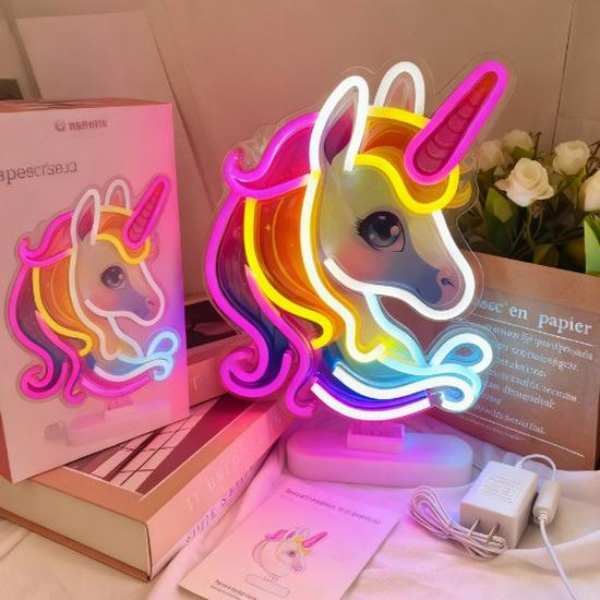 Creative Unicorn LED Neon Night Light - Perfect for Bedroom Ambiance