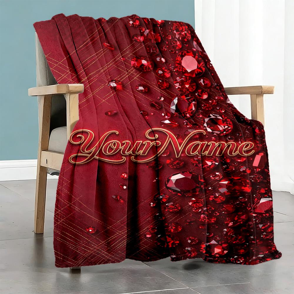 Rose Personalized Text Blanket Cozy Personalized Blanket Durable Comfort Perfect for Living Room Office Picnics Seaside for All Occasions