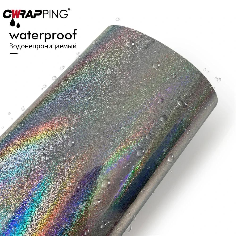 Silver Laser Vinyl Wrap Car Creative Color Change Film Waterproof Protective Sticker Decoration Modification Auto Accessories