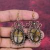 Chiastolite Natural Gemstone Earrings Copper Wire Wrap Earring Handmade Jewelry