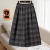 Women's Retro Plaid Fleece-Lined Wide-Leg Cropped Pants