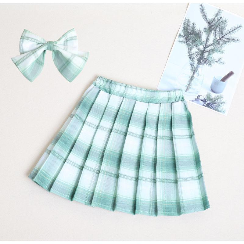 Gonna JK a quadri estiva per ragazze, gonna a metà lunghezza, vita alta, taglia media, gonna corta versatile e alla moda per bambini