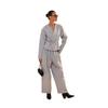 2025 Cross-border European and American Women's Clothing Amazon V-neck Long-sleeved Button-up Workplace Slim-fit Casual Pants Lace-up Set