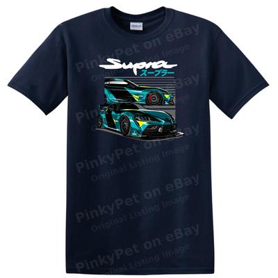Supra Car Graphic T Shirt Cool Racing Design Automotive Tee Streetwear Style