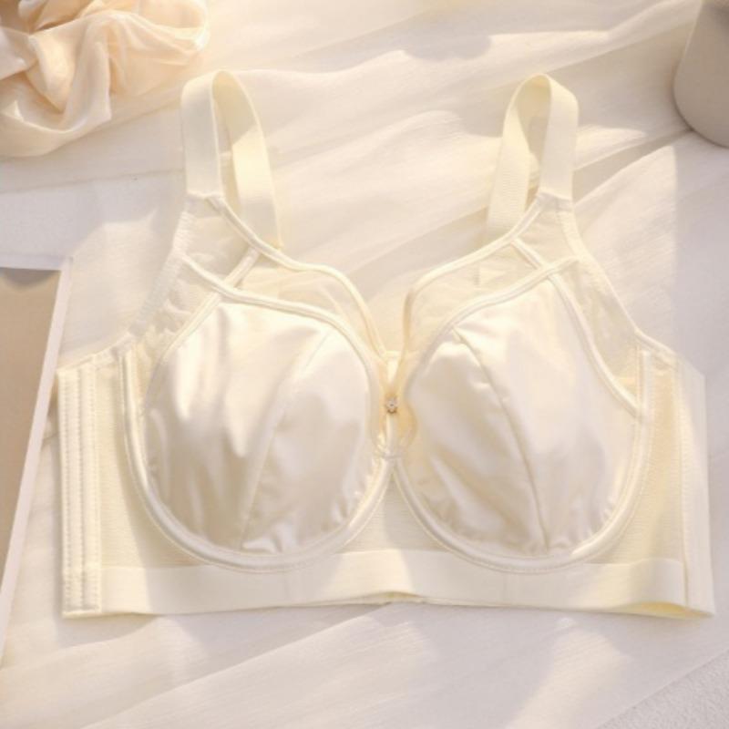 Satin Silk Thin Bra with Soft Underwire To Prevent Sagging and Support Large Busts