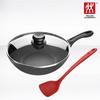 30cm wok with lid & silicone spatula