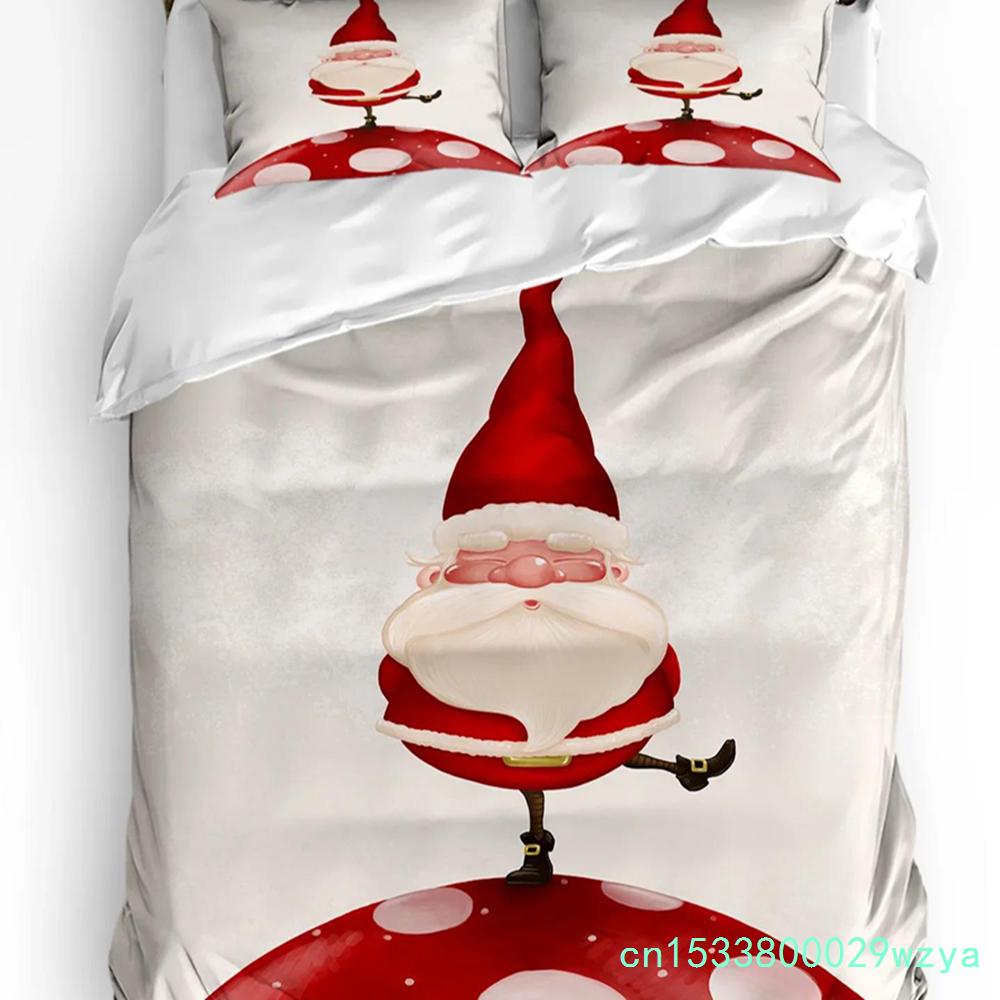 Christmas Winter Snowman Season Pine Trees Bedding Set 3pcs Duvet Cover Pillowcase Quilt Cover Double Bed Set Home Textile