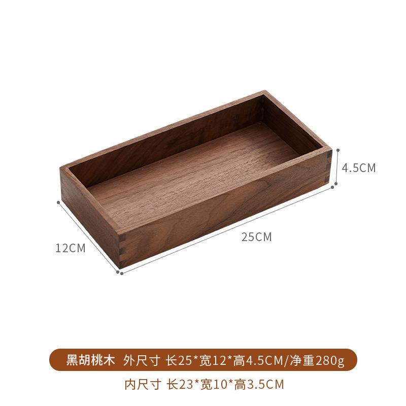 Solid Wood Desktop Sundry Coffee Table Office Key Storage Box Jewelry Cosmetics Stationery Organizer Box Tray