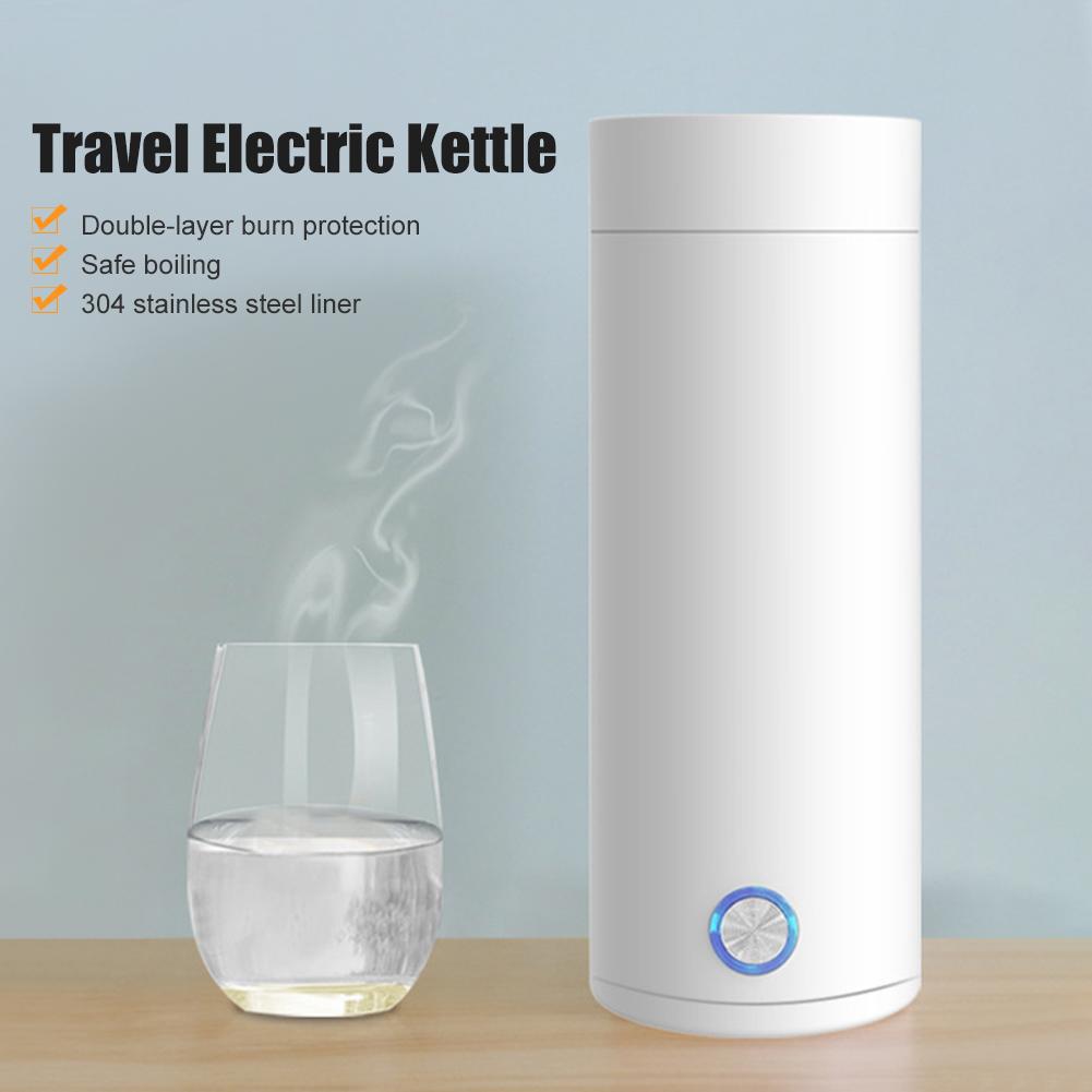 400ML Tragbarer Elektrischer Wasserkocher Tasse 220V Edelstahl Vakuumisolierte Tasse Zuhause Reisen Kochende Wasser Tasse Intelligente Heiztasse