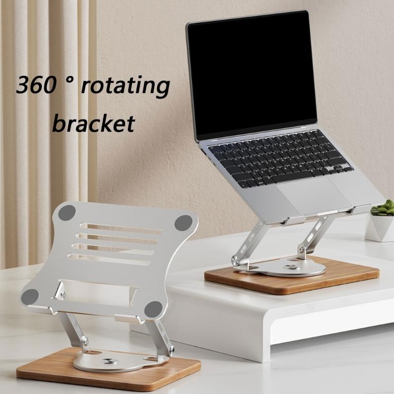 Portable Ergonomic Computer Stand Featuring 360 Rotatable Design and Height Adjustment for Better Cooling