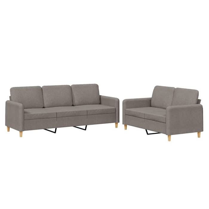 VidaXL Ensemble de canapés 2 pcs avec coussins Taupe Tissu 3202125 .
