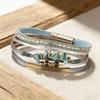 Vintage Multi Layer Braided Leather Bracelet Adjustable Wristband Handmade Woven Strap Accessory for Men and Women Fashion Jewelry