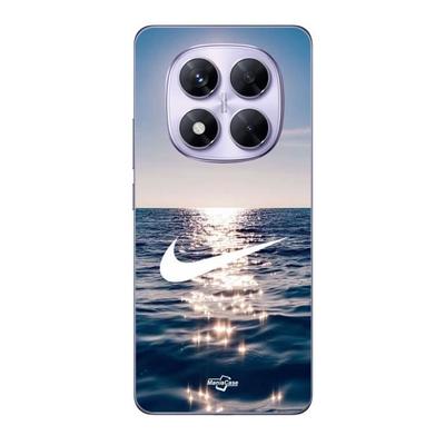 Coque - Maniacase - Xiaomi Redmi Note 14 Pro 5G - Souple - Nike Logo - Blanc Mer Soleil