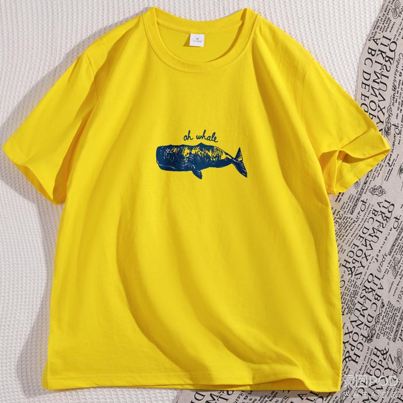 Funny Oh Whale Meme Tshirt for Men Women Beach Ocean Animal Printed T Shirts Mens Cotton Breathable Tshirt Mens Clothing