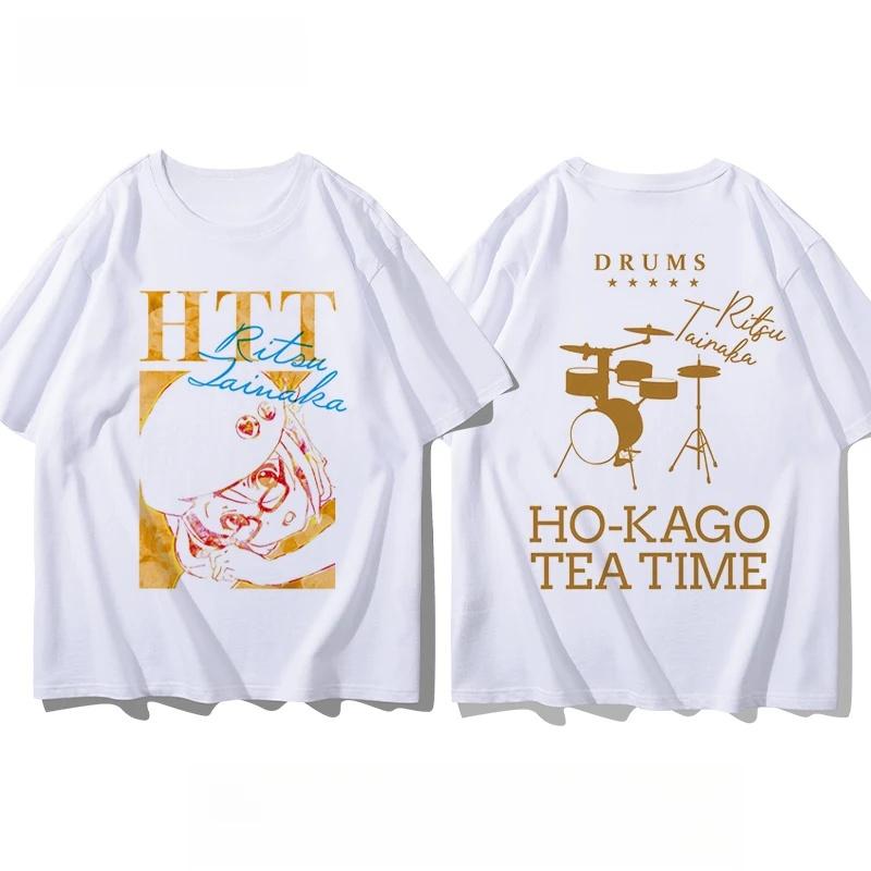 Camiseta K-ON Mujer Hirasawa Yui Anime Cosplay Manga Corta Cuello Redondo Y2k Camiseta Ropa Hombre Camiseta de Hombre