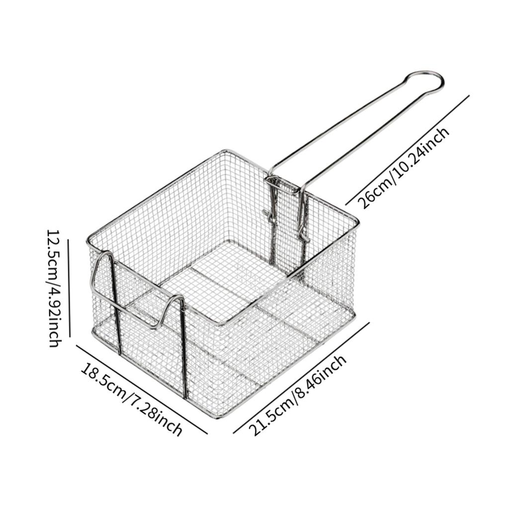 Friteusenkorb Siebkorb Mehrzweck Küchenkochwerkzeug mit Griff Frittierkorb für Restaurant BBQ Heimparty