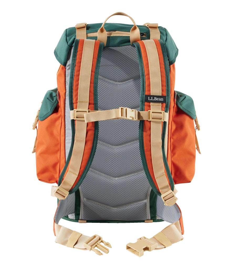 L.L.Bean Continental Backpack, Color Block, One Size Fits Most, Sail OrangePine Green, Multicolor, 1000211094