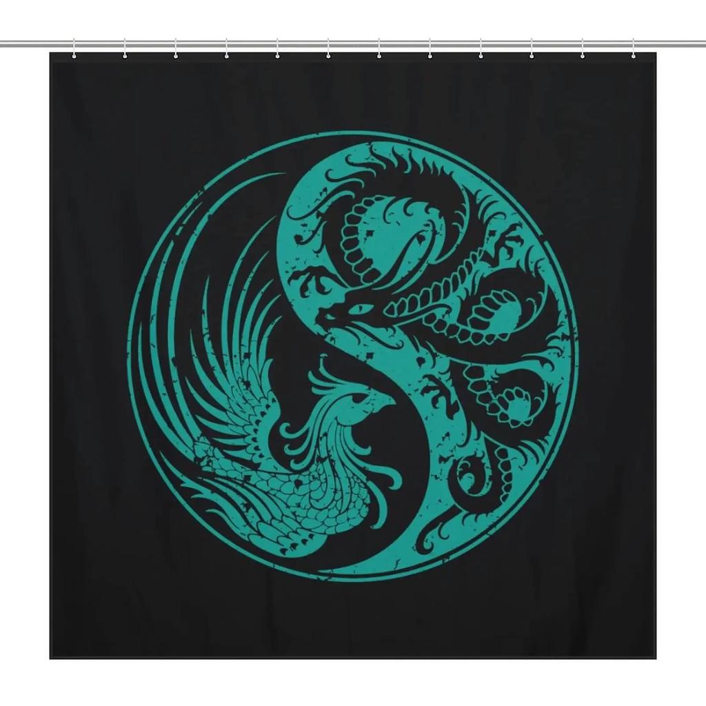 Yin Yang Shower Curtain For Bathroom Boho Trippy Gossip Pattern Psychedelic Art Waterproof Bathroom Shower Curtain Set With Hook