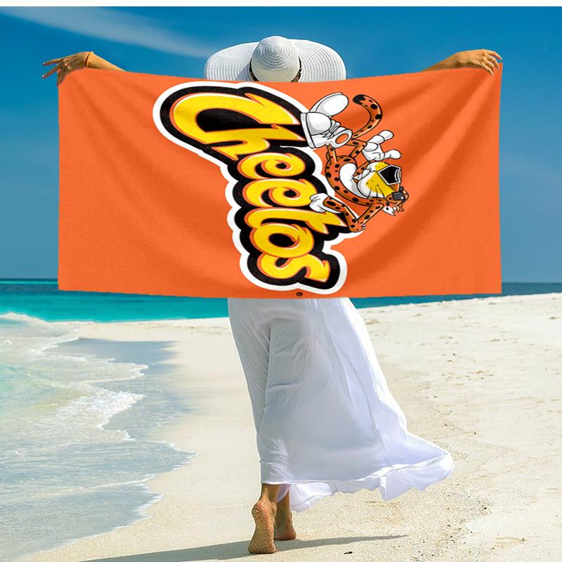 Ultra-Soft Beach Towel with Cheetos Theme,Ideal for Pool - Camping, Diving - Perfect Travel Essential, Vibrant Beach Towel.