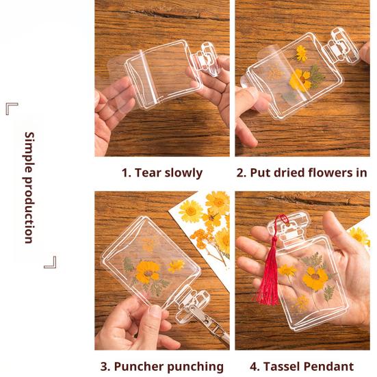 20Pcs DIY Transparent Dried Flower Bookmarks Exquisite Design Creative Floral Plant Clear Bookmarks Decorations