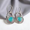 Natural Blue Copper Turquois Gemstone 925 Sterling Silver Jewelry Earrings 1.30" EE-63-34