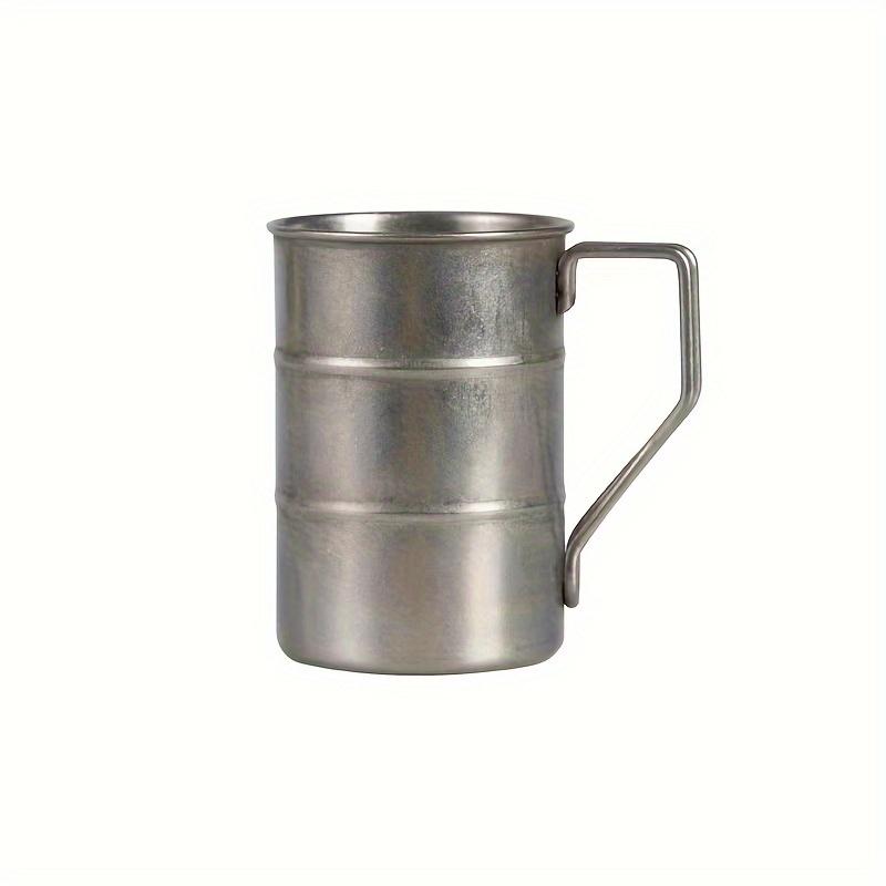 

Stainless Steel Outdoor Camping Cup Portable Foldable Handle Retro Beer Cups Coffee Water Mugs Picnic Travel Drinkware Tumbler темно-сірий