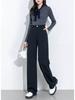 Women's High Waist Tencel Slim Straight Leg Pants - Spring 2026 Casual Wide Leg Trousers
