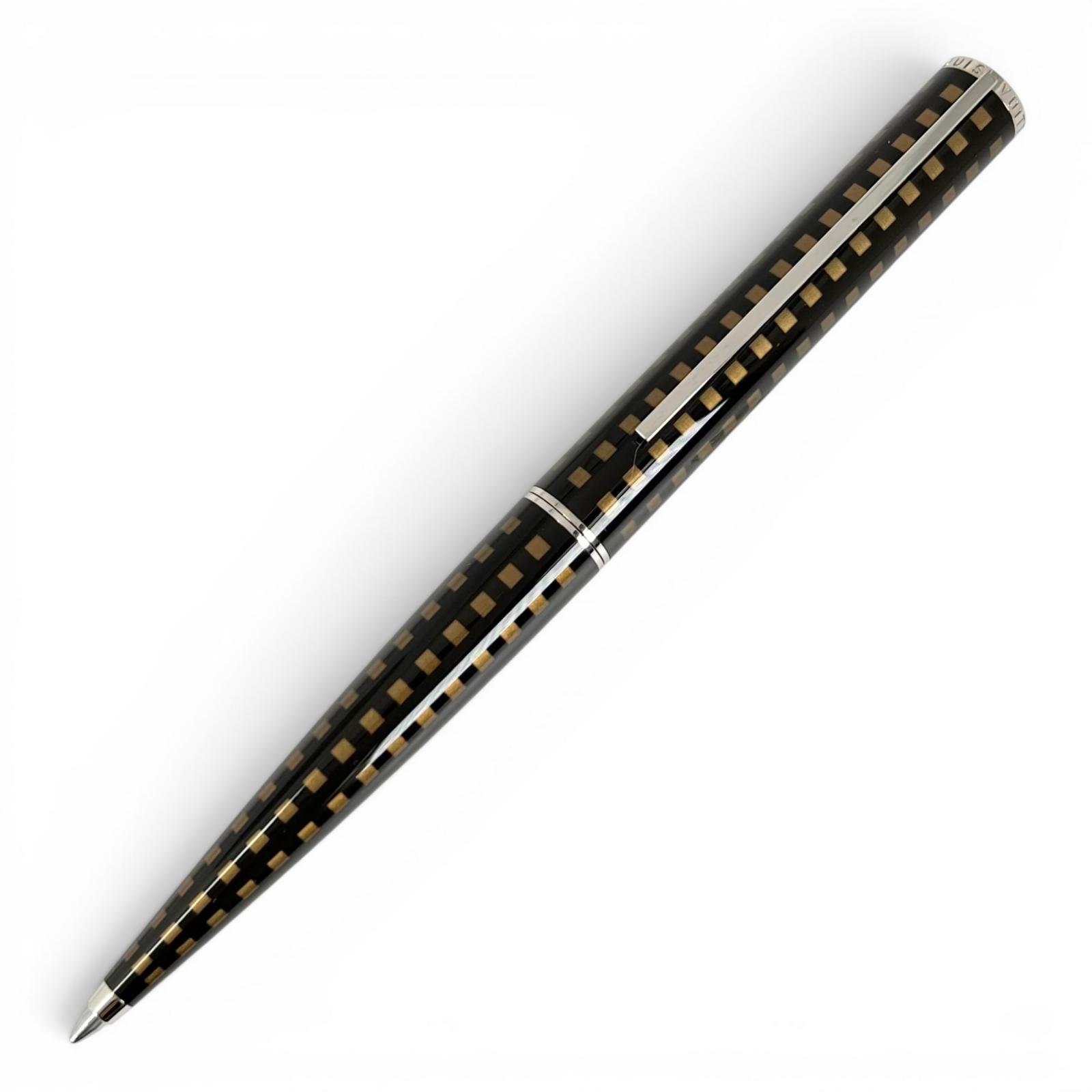 Excellent LOUIS VUITTON Ballpoint pen Jet rack Damier Twist Brown mens Used