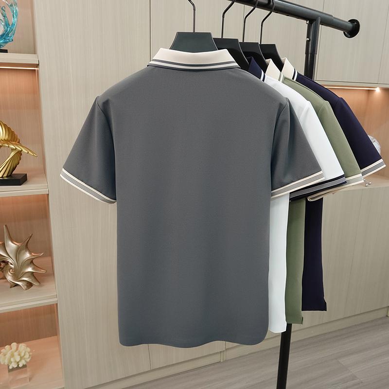 Cool and seamless summer nylon ammonia high elasticity versatile casual seagull collar T-shirt