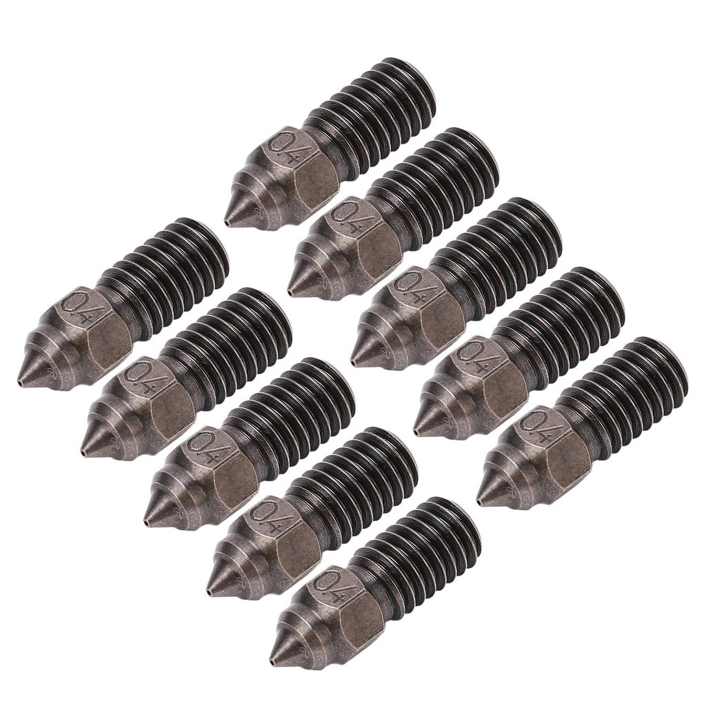 10PCS 0,4mm trysky extrudéru Výměna trysky z tvrzené oceli s vysokým průtokem pro Neptune 3D