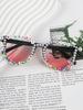 Square Pearl Sunglasses, Men'S And Women'S Personalized Diy Handmade Pearl English Alphabet Party Sunglasses