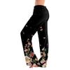 Damen Pyjamahose Nachtwäsche Lässige Hose mit Kordelzug und elastischer Taille Bequeme gerade lockere Yogahose