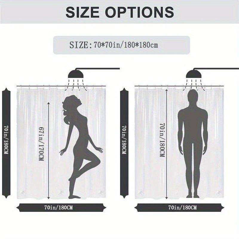 Waterproof Shower Curtain - Forest Green Plant & Flower Pattern, Digital Print, Ideal For Bathroom & Toilet Partitions