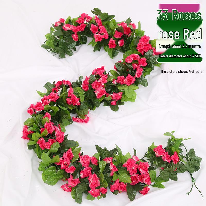 Artificial Rose Vine Decoration for Wedding Ceiling or Water Pipe Cover