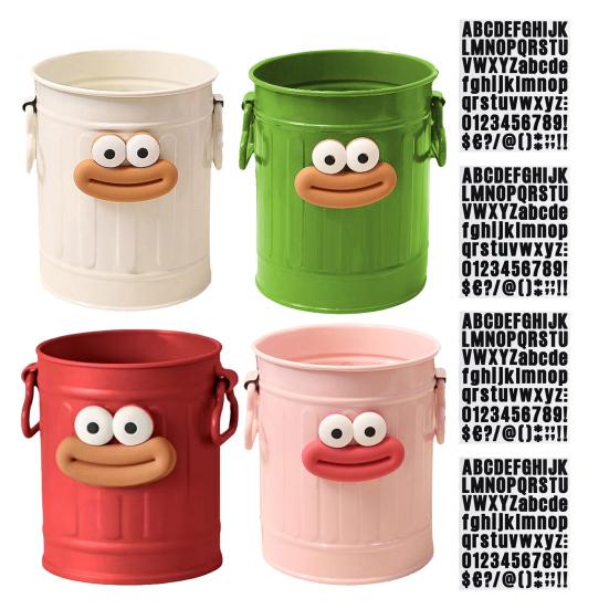 Cartoon Pen Holder Retro Sausage Mouth Bucket Plastic Pen Holder Large Capacity Desk Organizer for Stationery Makeup Brushes