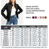 Womens Slim Fit PU Leather Jacket Stand Collar Plus Size Moto Style