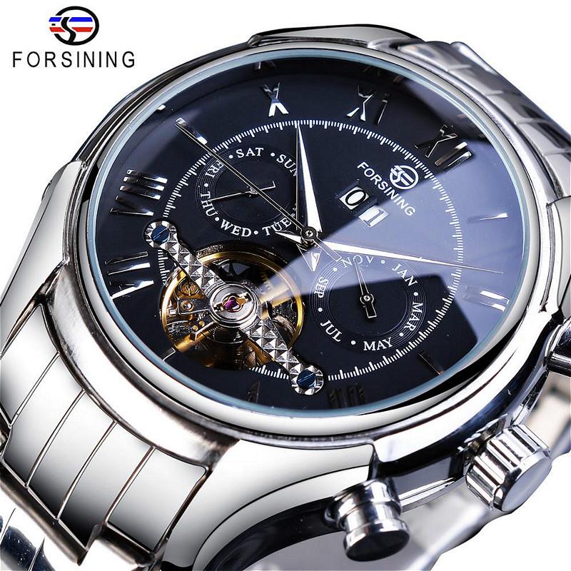 Business Automatic Calendar Tourbillon Mechanical Waterproof Watch