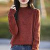 Temperament Velvet Heather Yarn Sweater - Women's Soft, Skin-Friendly Thick Knit Half-High Collar for Autumn