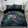 3D Dinosaur Bedding Animal Down Duvet Cover Pillowcase 2/3pc Comfort Cover Boys Men Single Bed Double Bed Luxury Home Textile Gift